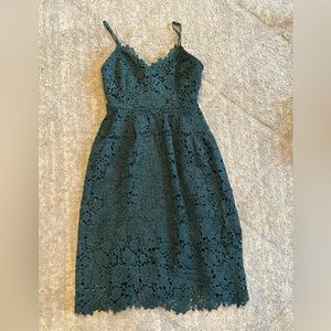 Dark green lace formal dress wedding guest
